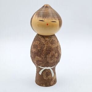 Masao Watanabe Vintage Kokeshi Doll Handcrafted Signed Japanese Wood Art